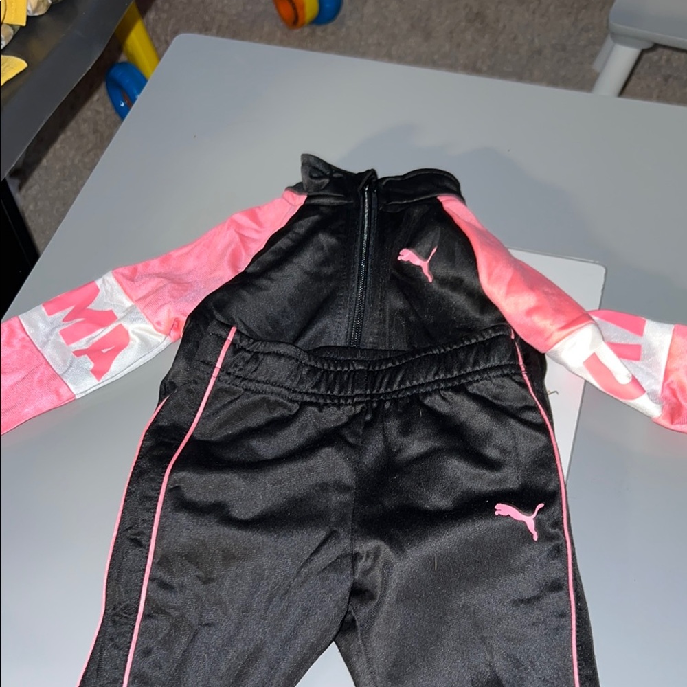 Puma Black and Pink Tracksuit